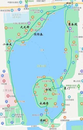 北海公园旅游路线示意图（北海公园旅游路线示意图高清）