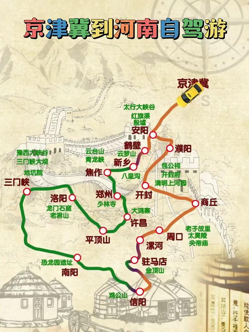 北京开车到河南旅游路线（北京开车到河南旅游路线怎么走）